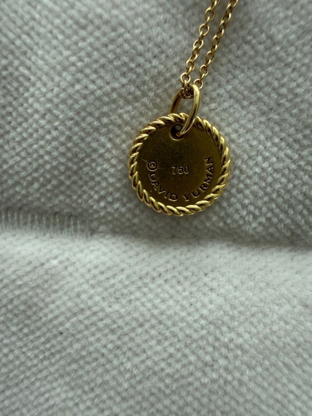 David Yurman Initial A Cable Necklace w/ Diamonds - Picture 2 of 3